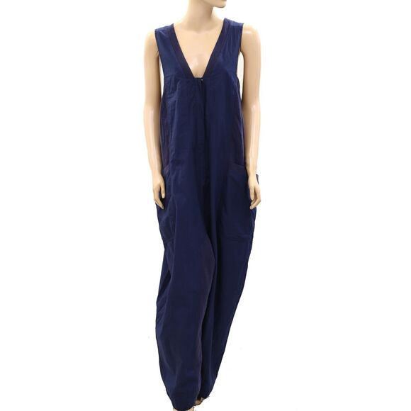 Daily Practice by Anthropologie Zip-Front Jumpsuit Wide Leg Cotton XL NEW 282746 - Picture 7 of 11